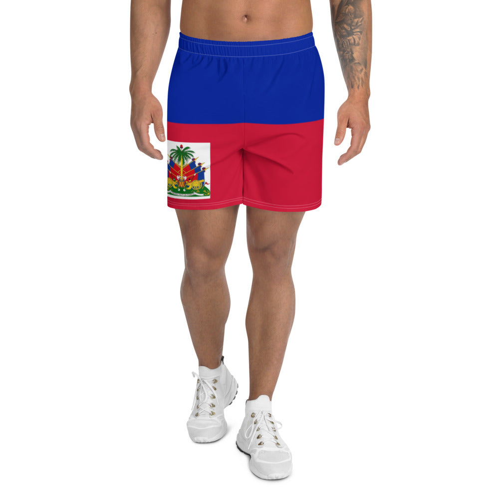 Haiti flag Men's Athletic Long Shorts