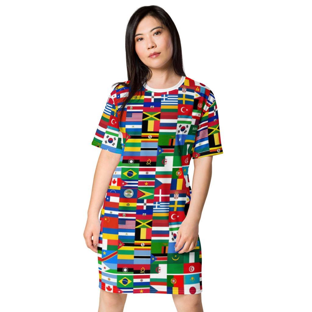 Flags pattern T-shirt dress