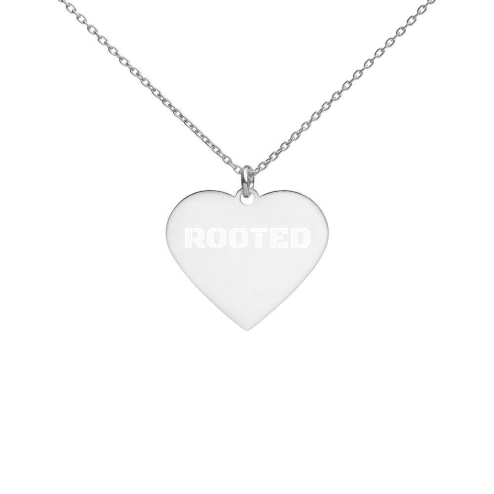 Engraved Silver Heart Necklace - ROOTED BRAND 