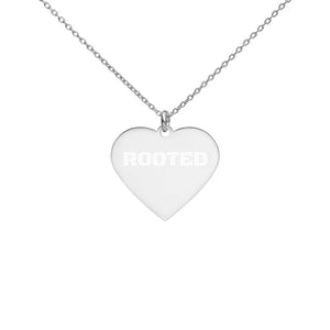 Engraved Silver Heart Necklace - ROOTED BRAND 