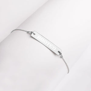 Engraved Silver Bar Chain Bracelet - ROOTED BRAND 