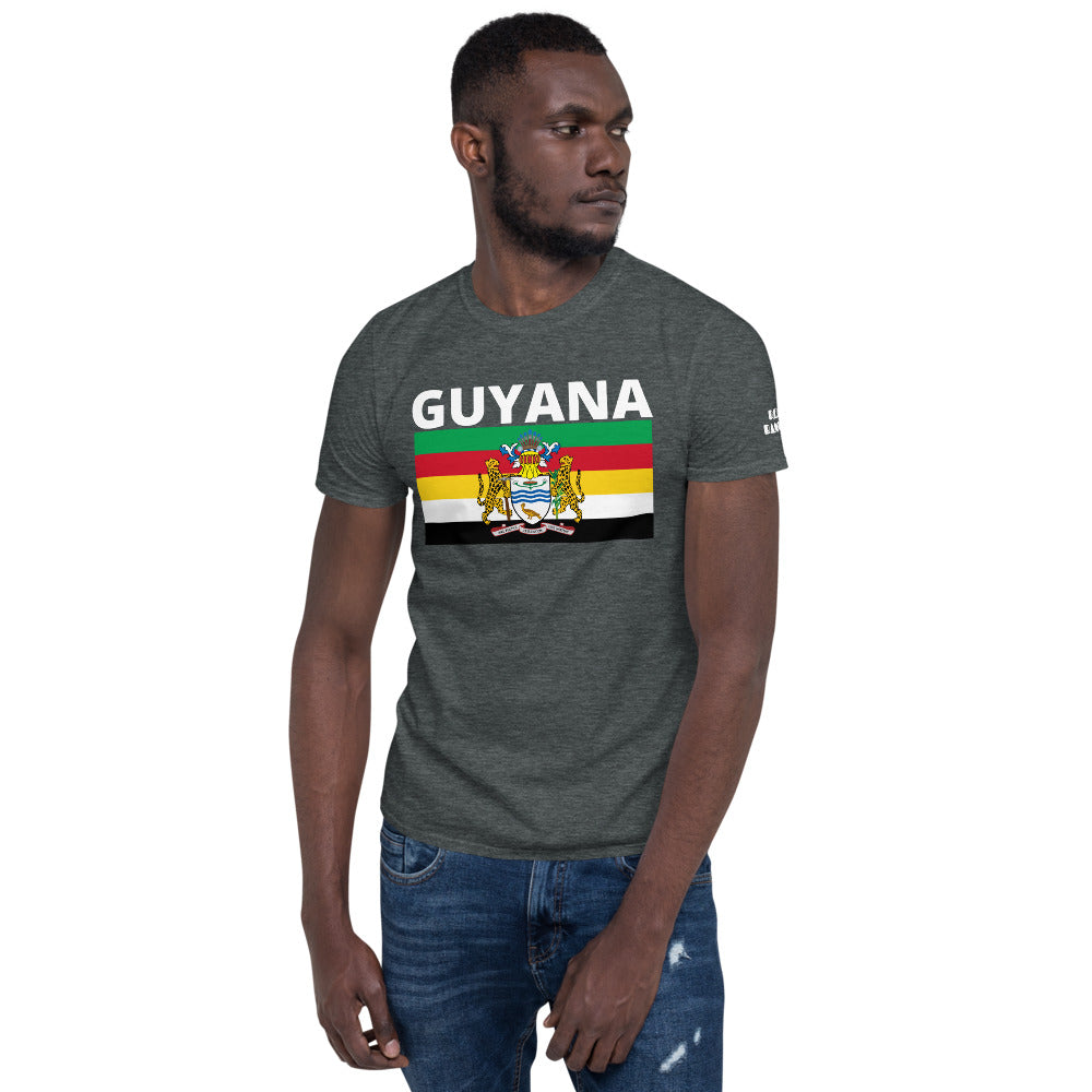 Guyana flag Short-Sleeve Unisex T-Shirt - ROOTED BRAND 