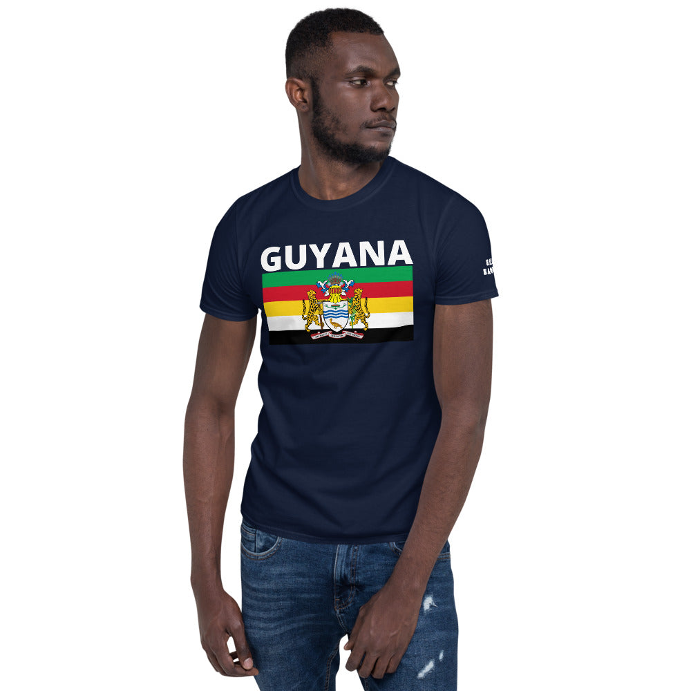 Guyana flag Short-Sleeve Unisex T-Shirt - ROOTED BRAND 