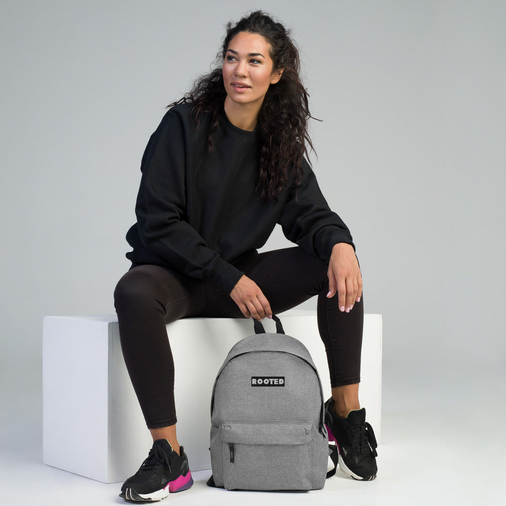 Rooted Brand Signature Embroidered Backpack - ROOTED BRAND 