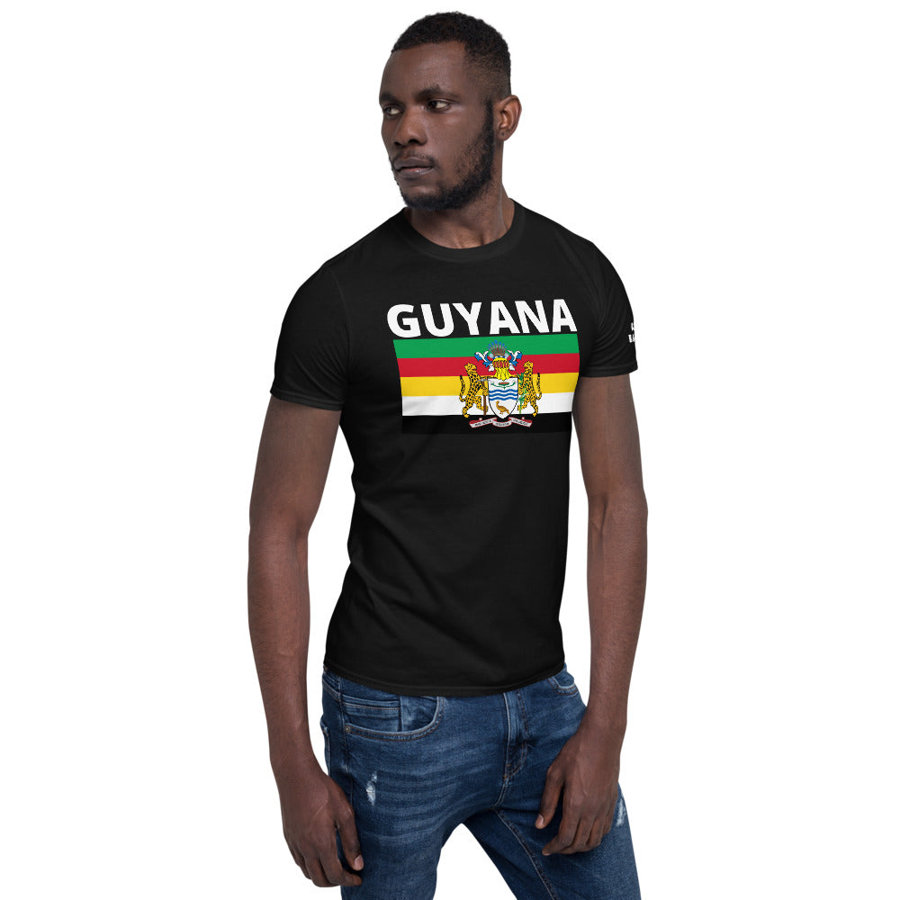 Guyana flag Short-Sleeve Unisex T-Shirt - ROOTED BRAND 