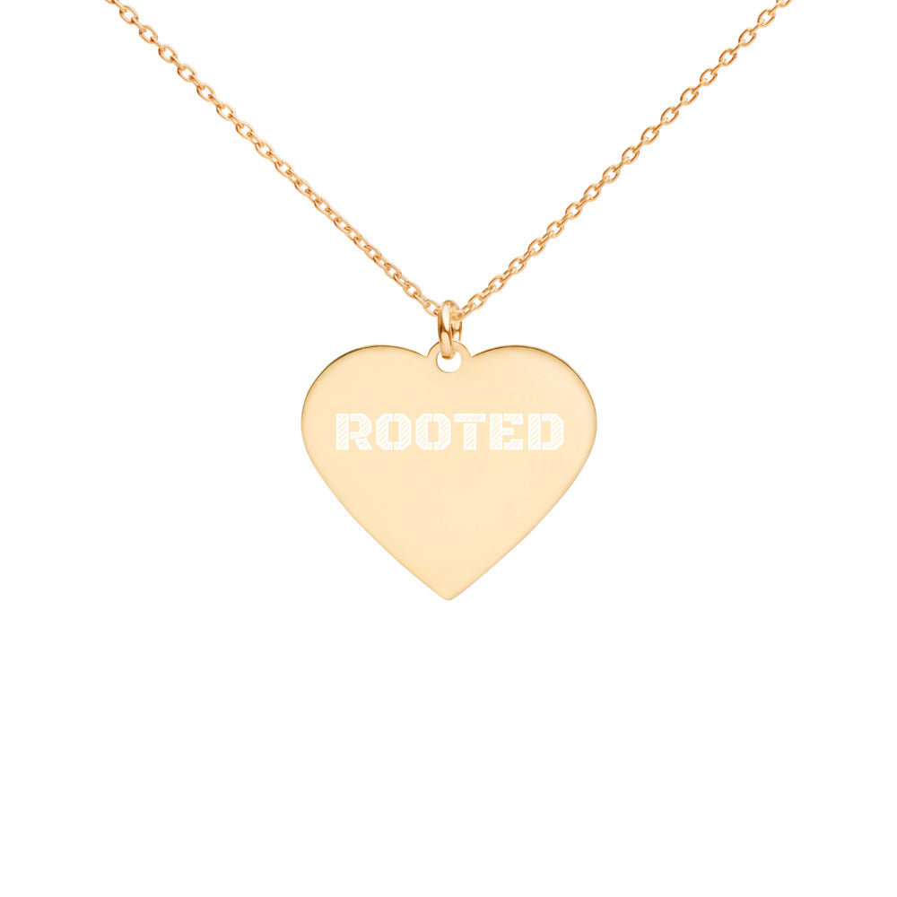 Engraved Silver Heart Necklace - ROOTED BRAND 