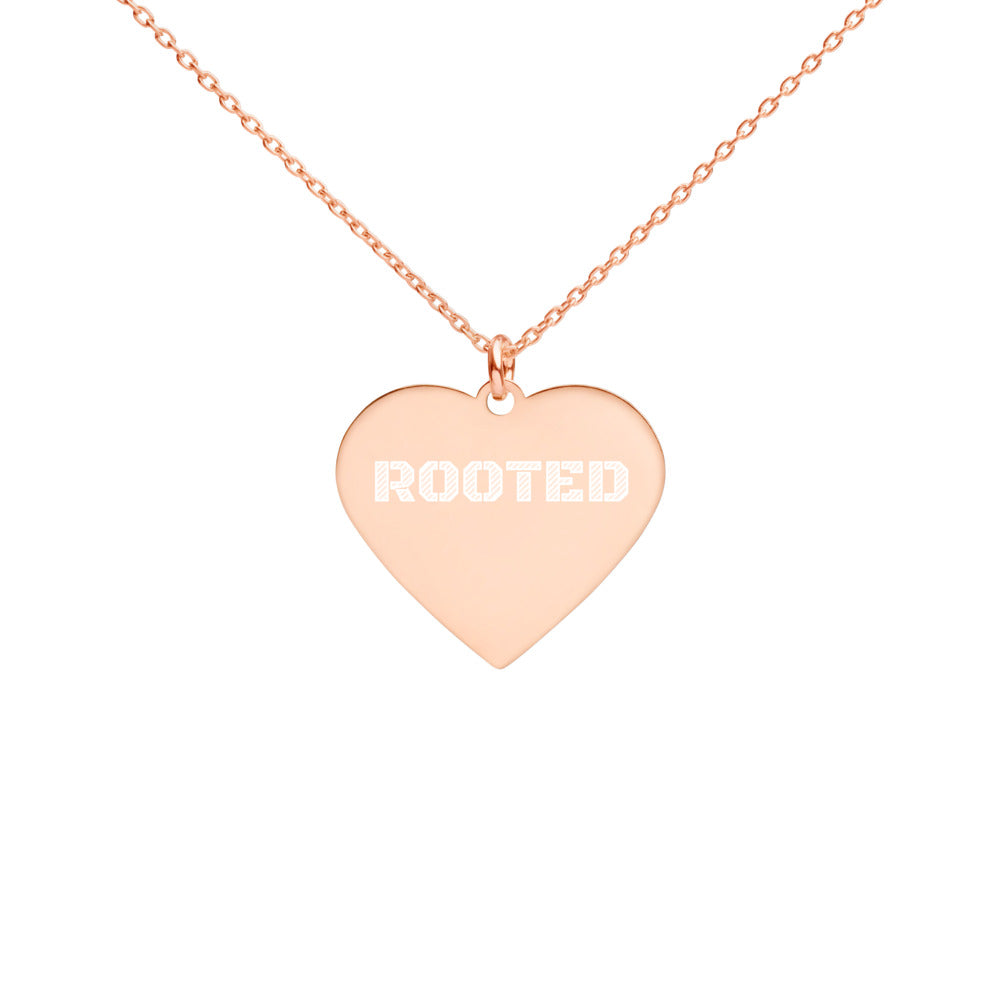 Engraved Silver Heart Necklace - ROOTED BRAND 